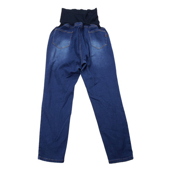 1822 Denim Maternity Jeans 31 Women Medium Blue Faded Whisker High Waist Stretch - Picture 2 of 11